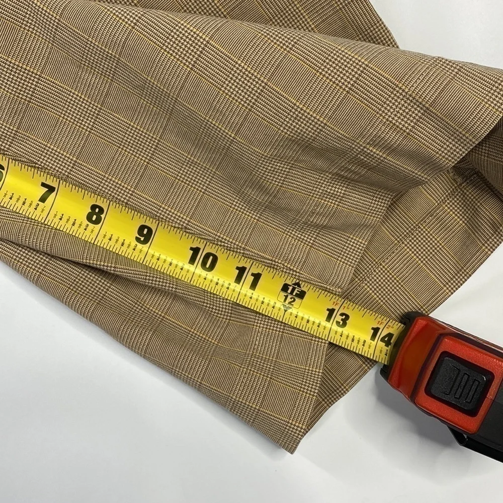 Talbots Plaid Brown Cotton Stretch Bermuda Shorts Size 8